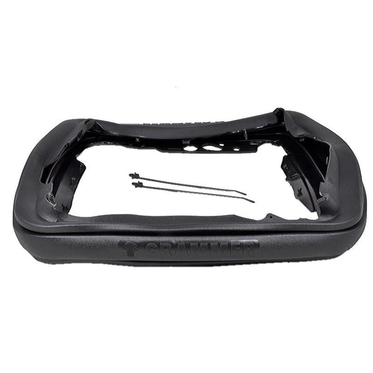 Black rubber Grammer MSG75 suspension bellows boot with a rectangular frame and two included zip ties.