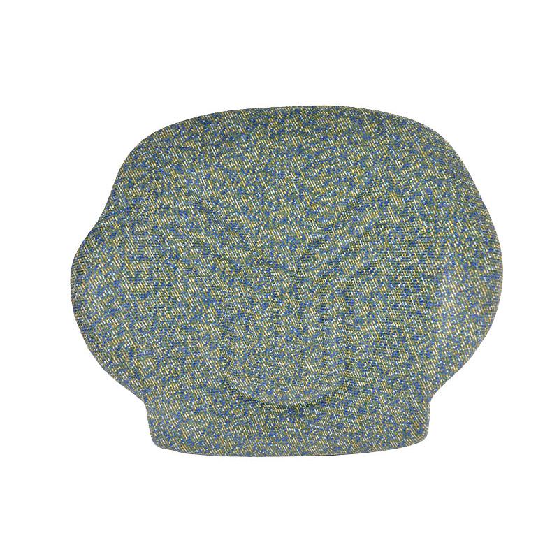 Asymmetrical Grammer 521 seat back cushion with a textured blue and yellow fabric finish for ergonomic operator support.