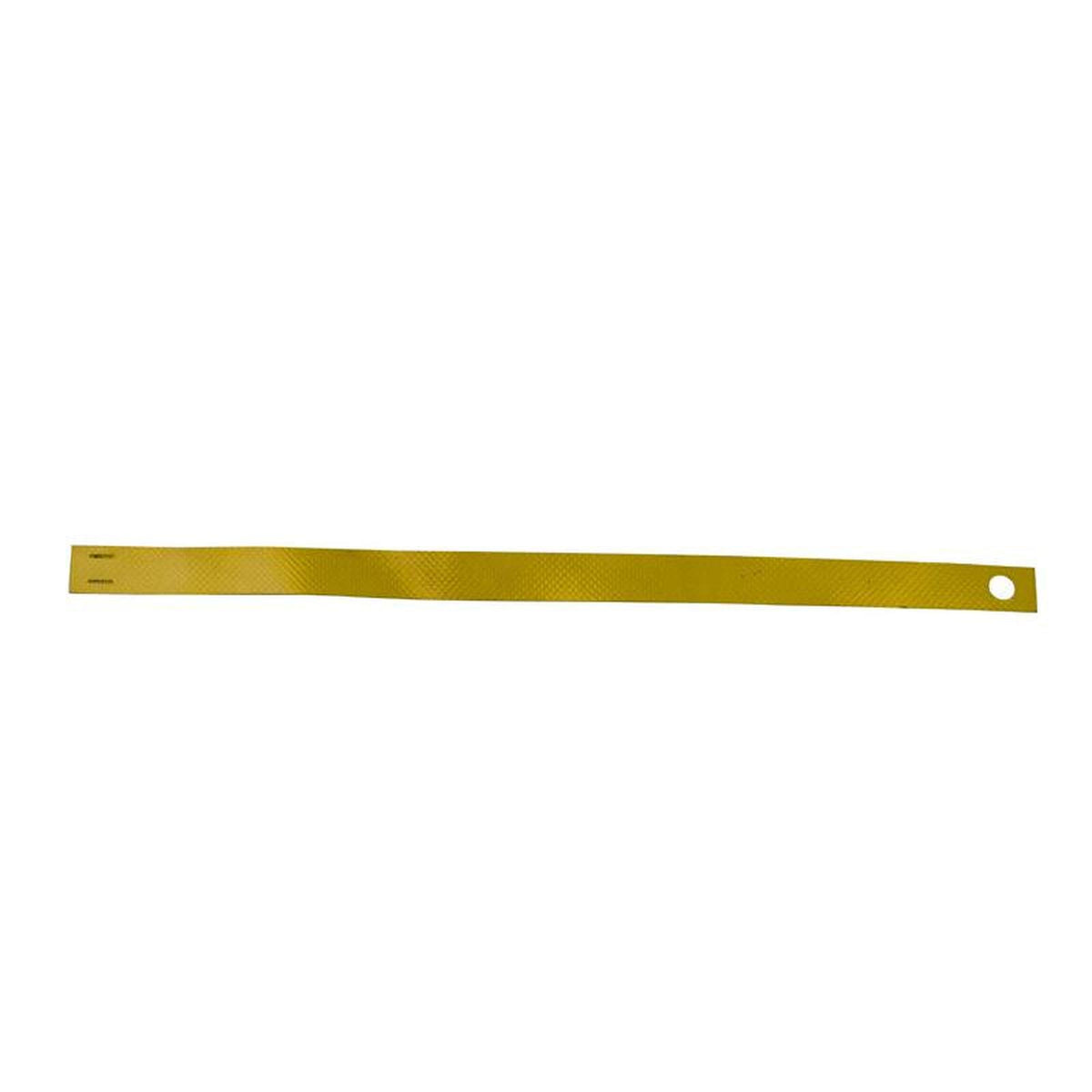 Yellow textured weight indicator band for Grammer seat suspension with a small hole on one end and stitched detail.