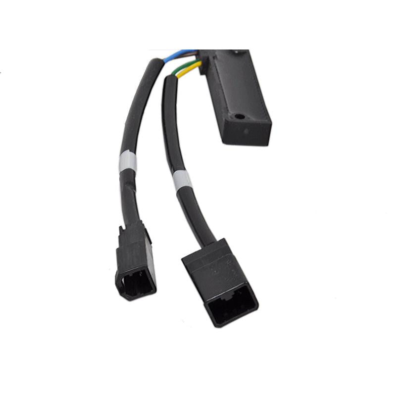 Grammer Evolution seat contact switch kit with black housing, protective wire sleeves, and 4-pin and 2-pin connectors.