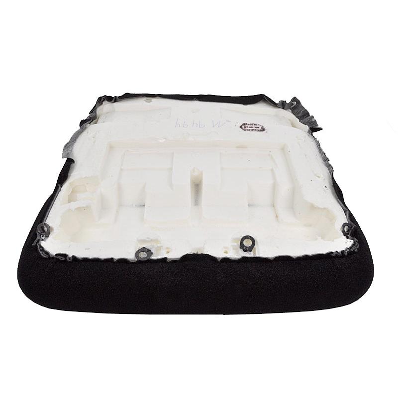 Black fabric seat cushion for Grammer LS95H1 seats with white foam base, molded contours, and integrated twist eyelets.
