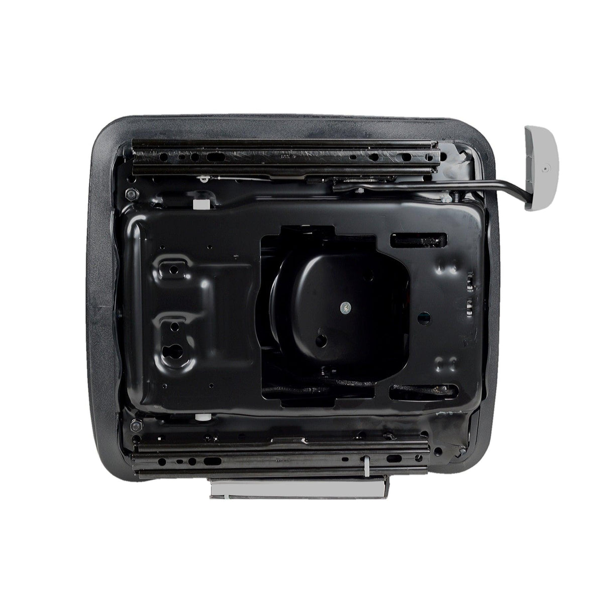 Black Grammer MSG75 12V air suspension unit for tractor seats with a wide base and integrated compressor.