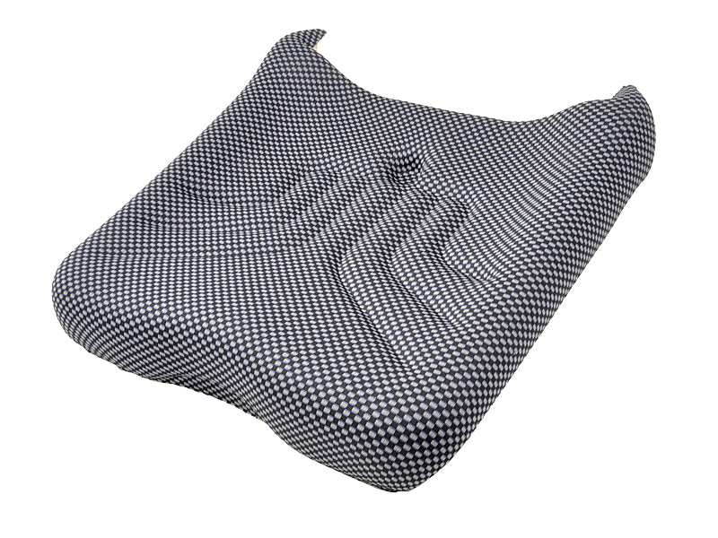 Ergonomic black and grey patterned seat cushion for Grammer MSG series seats with contoured foam design.