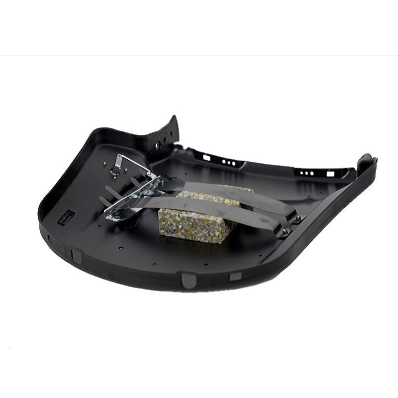 Black steel backrest panel kit for Grammer 531 seats with integrated metal lumbar support and mounting hardware.