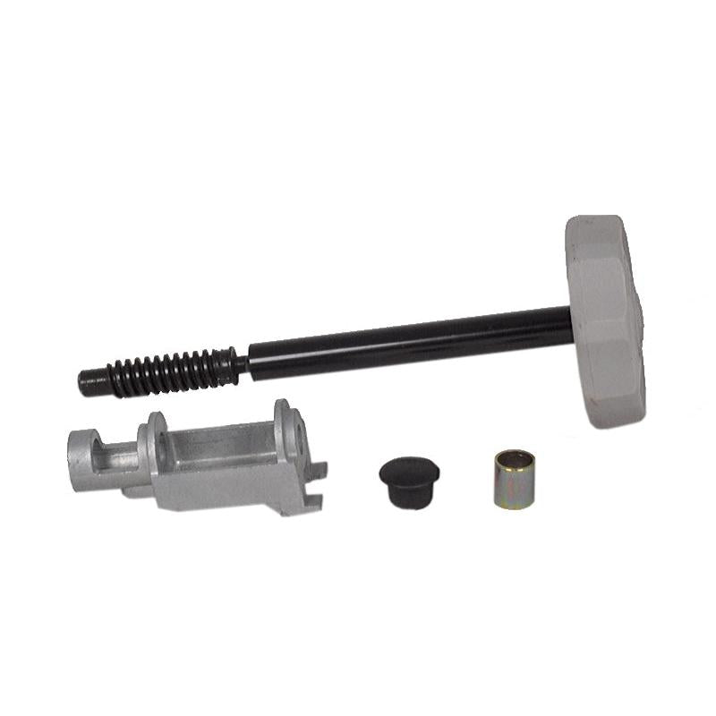 Grammer weight adjustment spindle with grey knob, metal housing, and small hardware components for suspension seats.