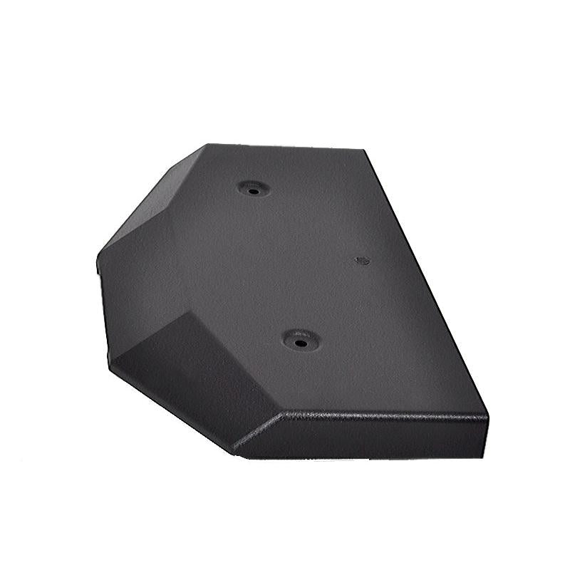 Black textured plastic front suspension cover for Grammer MSG95 seats with two pre-drilled mounting holes.