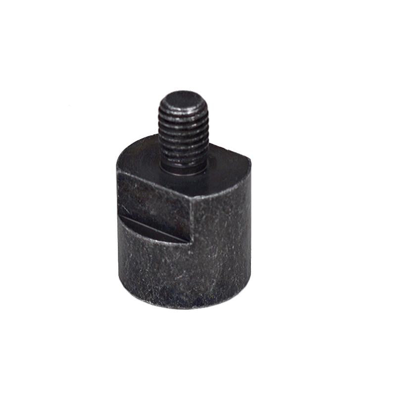 Black metal Grammer seat bolt control lever carrier with a threaded stud and flat-sided cylindrical base.
