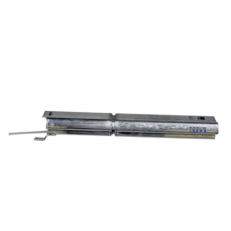 Metallic cylindrical air reservoir control unit for Grammer MSG97 pneumatic seat suspension with a thin white air hose.