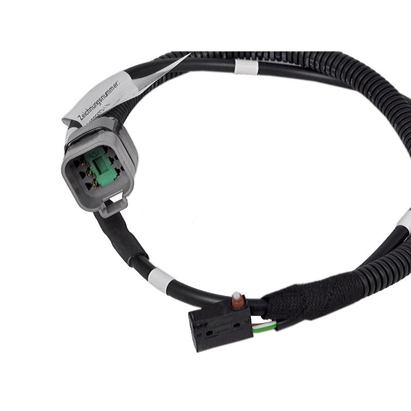 Grammer operator presence switch kit with black wiring harness, protective sleeve, and 6-pin Deutsch connector.