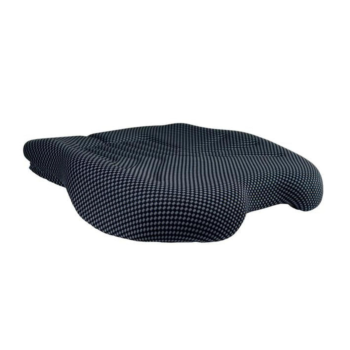 Thick, ergonomically contoured black and grey patterned vinyl seat cushion for Grammer 2731 seats.