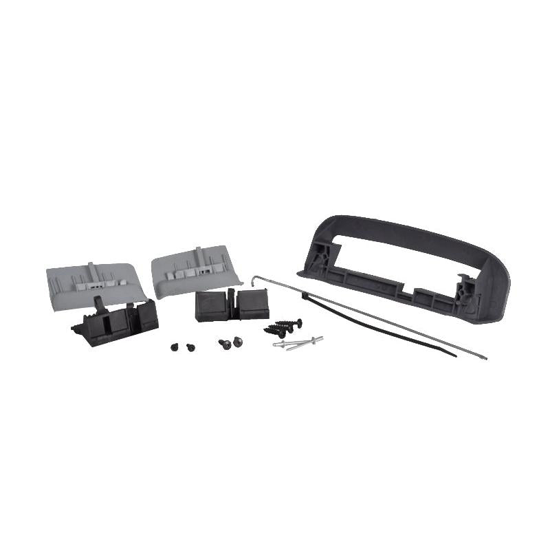 Grammer Evolution seat depth tilt handle kit with grey and black plastic bezels, mounting hardware, and metal rods.