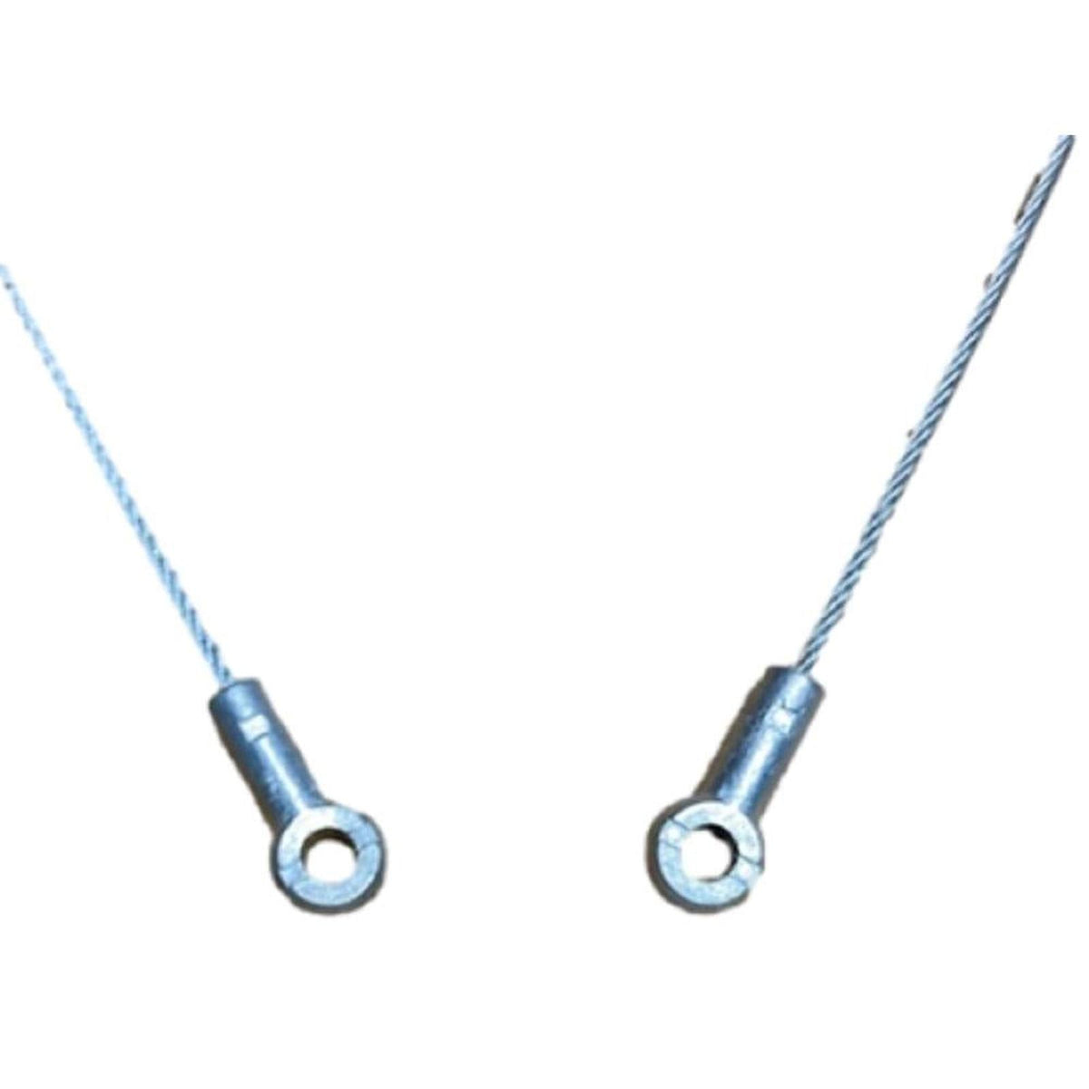 Silver 35.5-inch Bowden weight adjustment cable with metal eyelets on both ends for Grammer MSG44 seats.