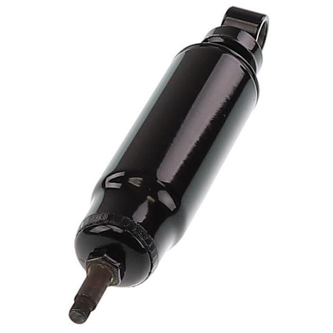 Black metal shock absorber for Sears tractor suspension seats with a threaded mounting stud and top eyelet.