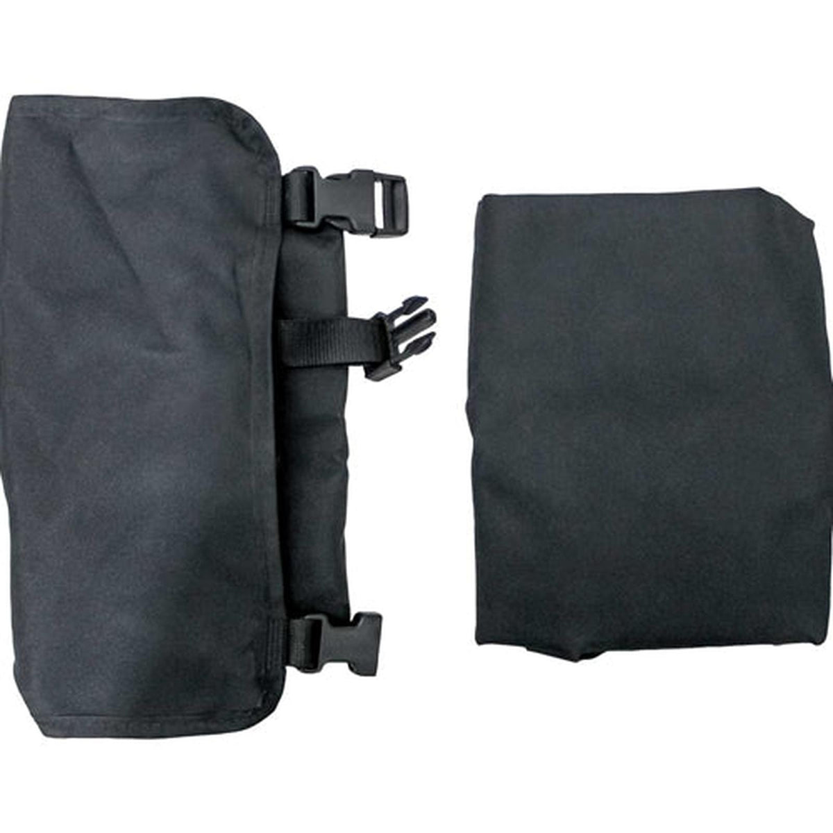 Two-piece black durable polyester seat cover set with buckle straps for Grammer 18.5 x 23 x 21.14 inch seats.