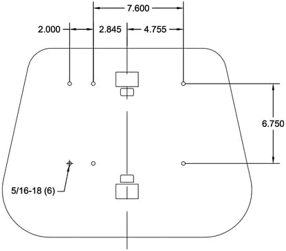 Technical diagram showing mounting bolt dimensions and hole patterns for a John Deere tractor seat cushion.
