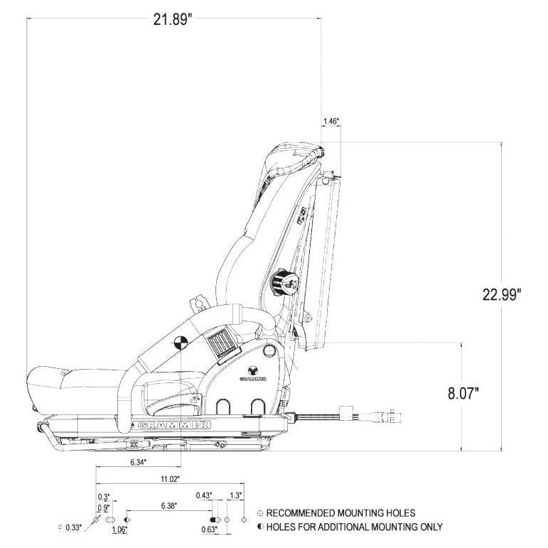 Fork Lift / Telehandler Seat w/ Suspension