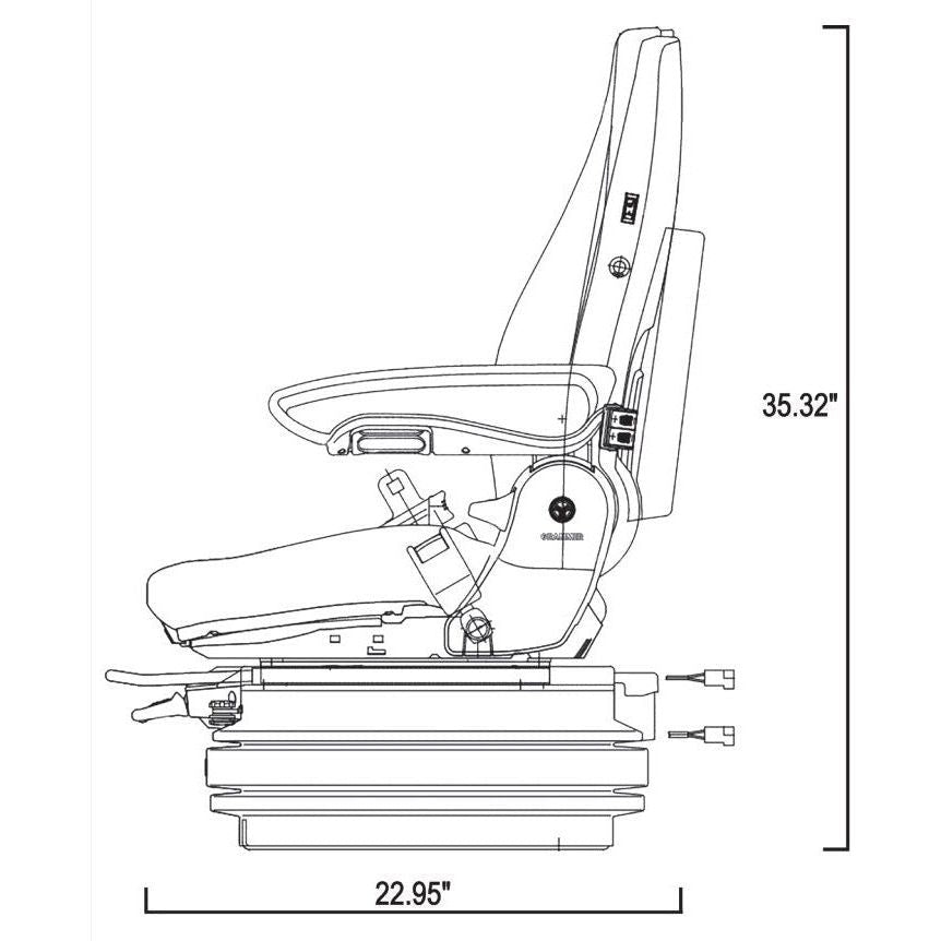 24v Excavator / Dump Truck / Tractor Seat w/ Air Suspension