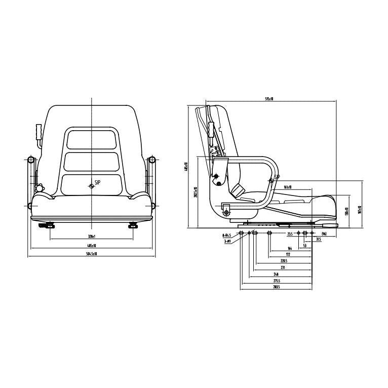 Fork Lift Compact Tractor Lawn Mower Loader Seat w/ Suspension