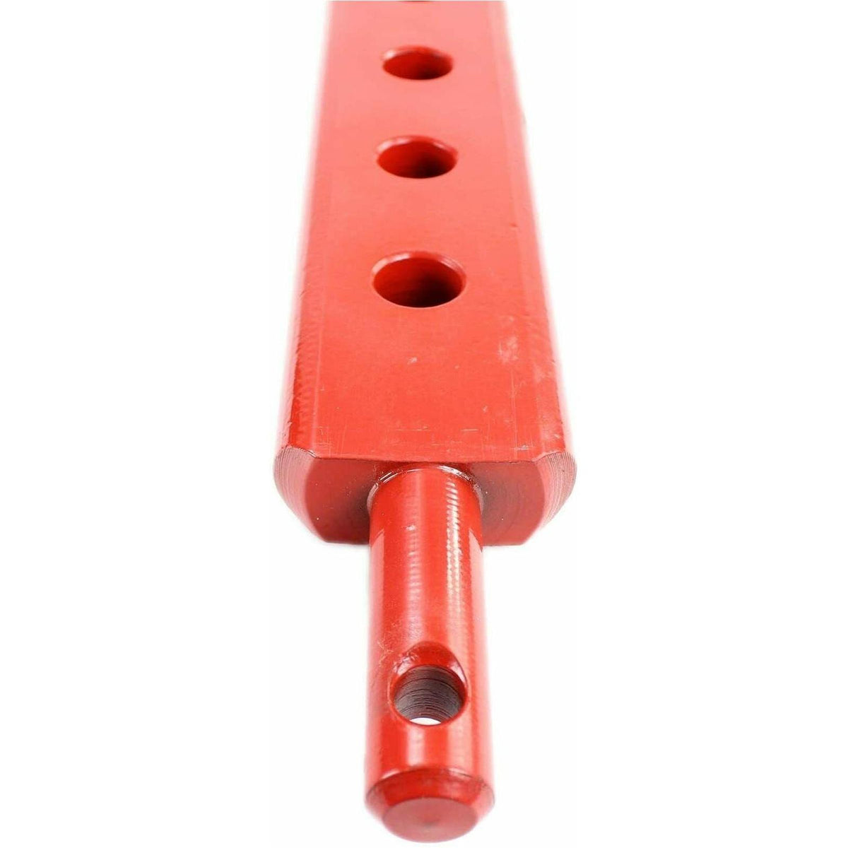 Red Cat 1 tractor drawbar with multiple adjustment holes and a sturdy steel hitch pin end.