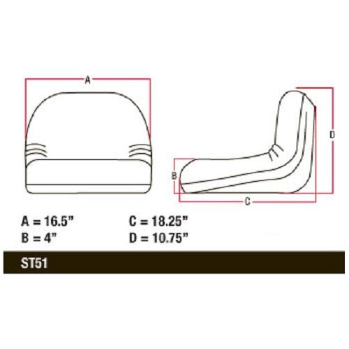 Mid Back Tractor Mower Seat