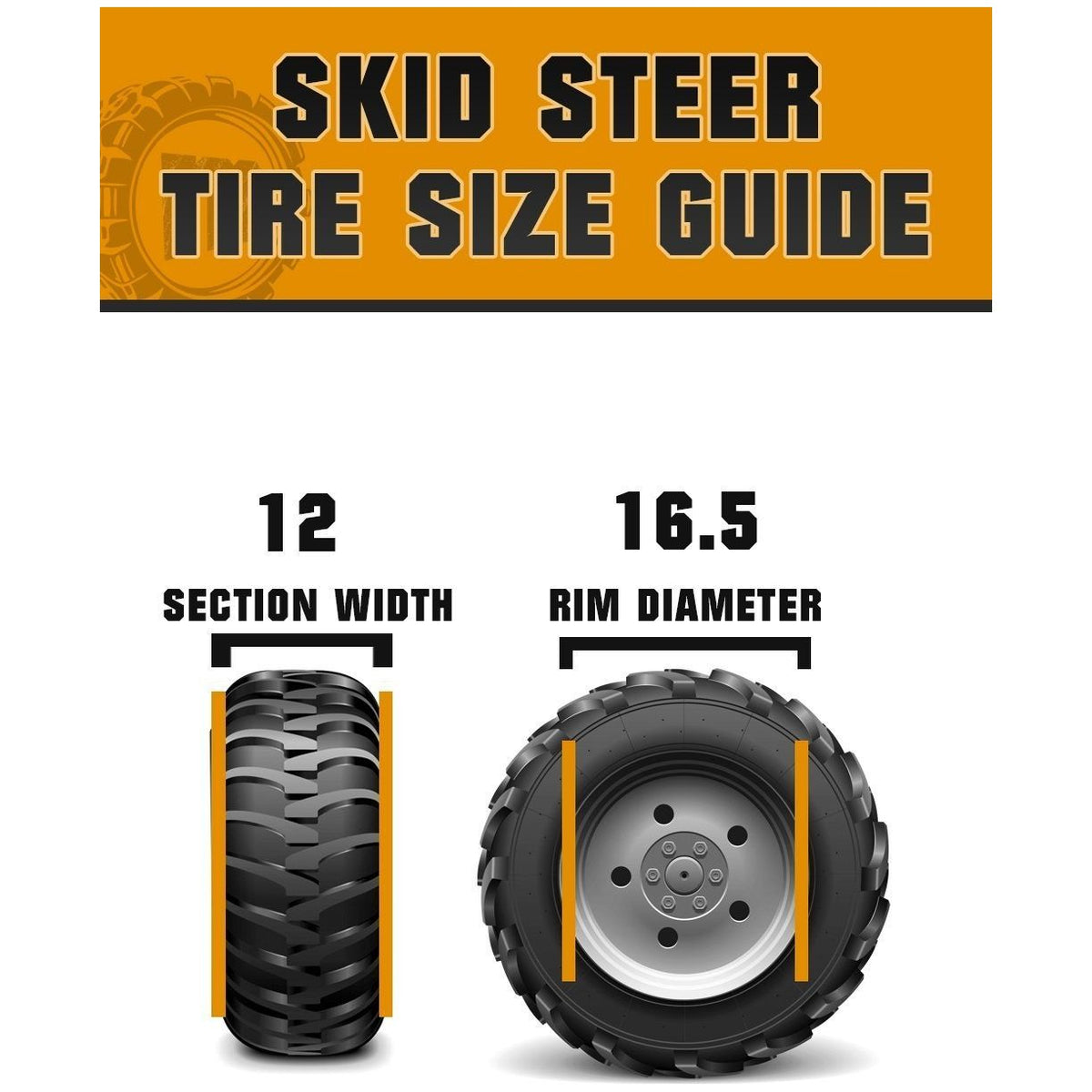 25 x 8.50 - 14 Trac Chief 6 Ply Skid Steer Tire Carlisle 51S379