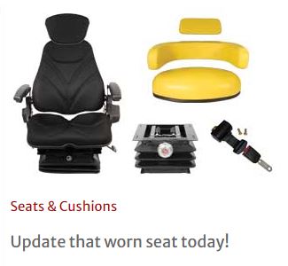 Tractor & Equipment Seats, Cushions, Suspensions, Parts & More