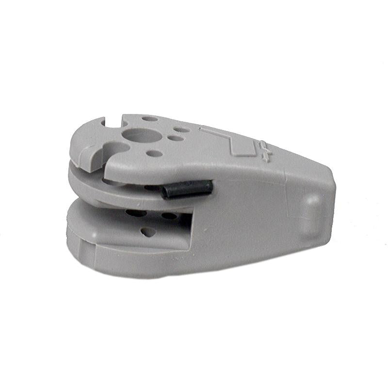 Gray plastic fore/aft isolator lock handle for Grammer MSG95 and MSG97 seat suspensions with mounting holes.