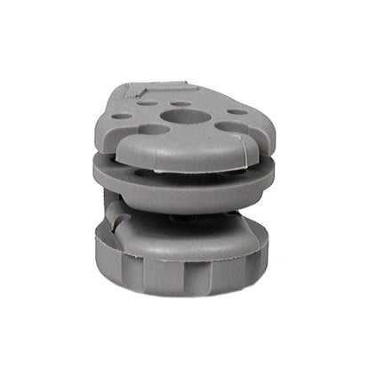Gray plastic fore/aft isolator lock handle for Grammer MSG95 and MSG97 suspension seats with mounting screw holes.