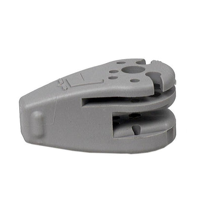 Gray plastic fore/aft isolator lock handle for Grammer MSG95 and MSG97 seat suspensions with mounting holes.