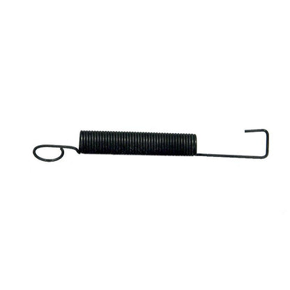 Black metal tension spring for Grammer LS95 seats with a looped end and a straight hook attachment.