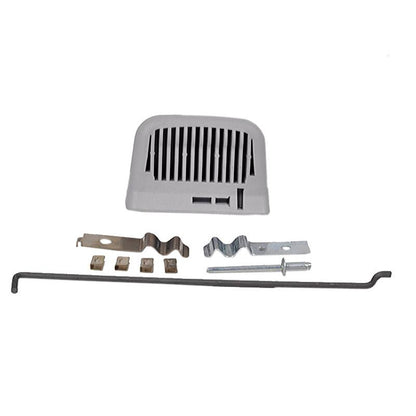 Gray Grammer rotary swivel adapter handle kit with metal mounting hardware, clips, and installation rod.