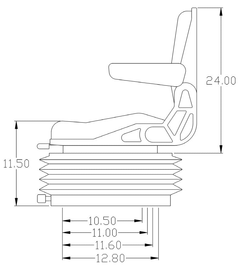 High Back Seat w/ Swivel & Mechanical Suspension