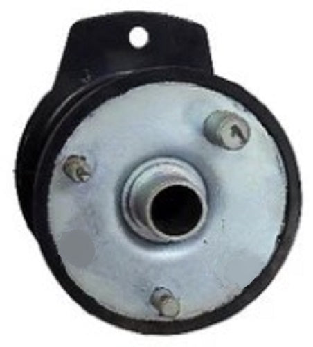 Black rubber torsion suspension seat mount for John Deere tractors with a central metal hub and three mounting studs.