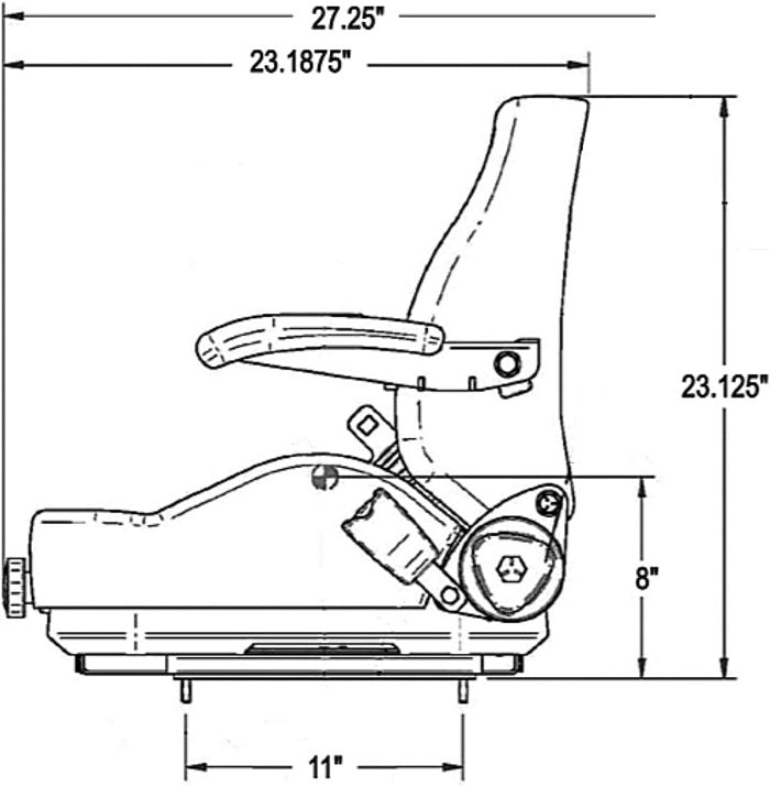 Zero Turn Mower Compact Tractor Seat w/ Suspension