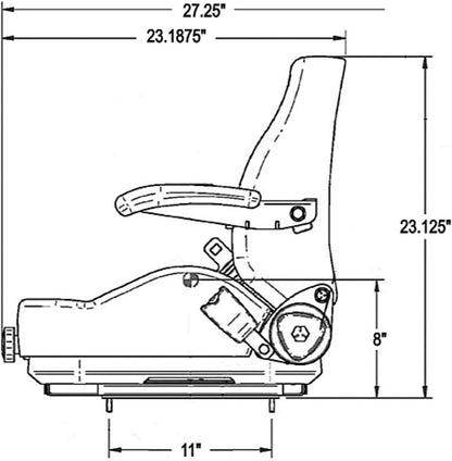 Zero Turn Mower Compact Tractor Seat w/ Suspension