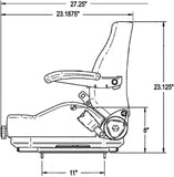 Zero Turn Mower Forklift Skid Loader Seat w/ Suspension