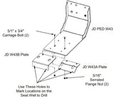 Narrow Seat Well Adapter Base Plate for John Deere