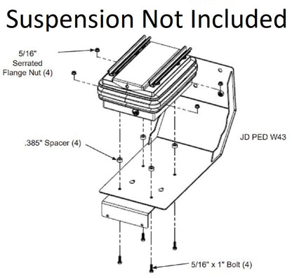 Narrow Seat Well Adapter Base Plate for John Deere