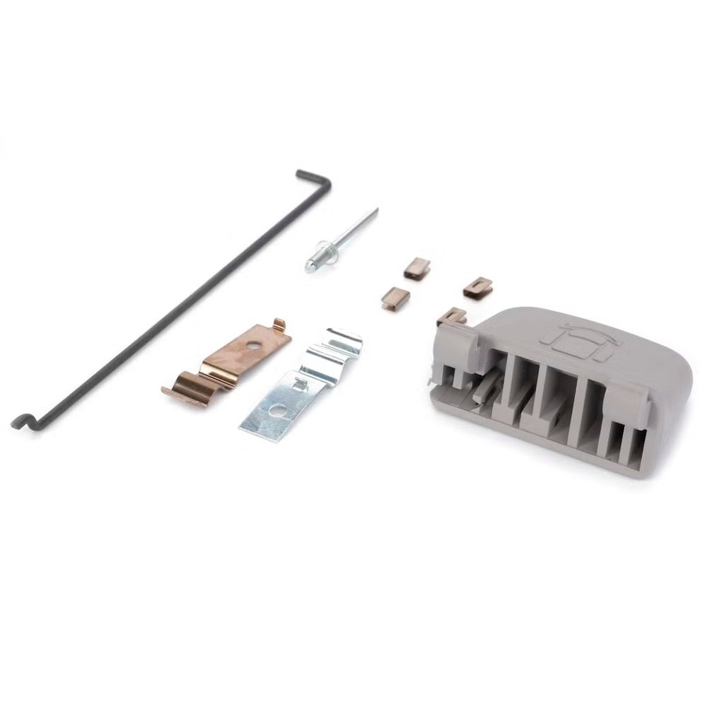 Grammer rotary swivel adapter handle kit with gray knob, metal clips, rod, and installation hardware on white background.