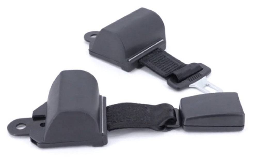 94" Retractable Extra Long Black Seat Belt Kit