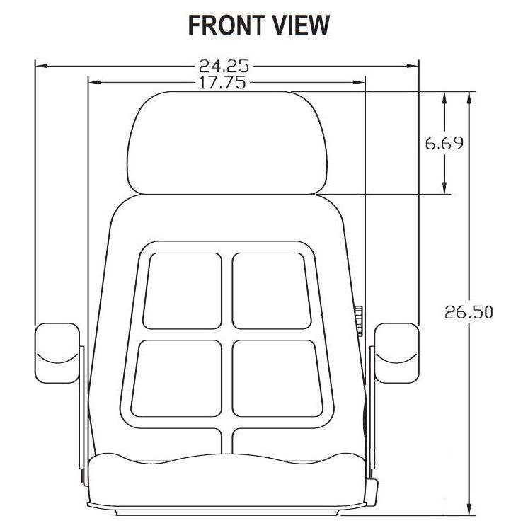 Mid Back Tractor / Mower Seat Assembly