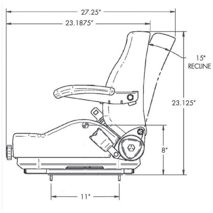 Zero Turn Mower Forklift Skid Loader Seat w/ Suspension