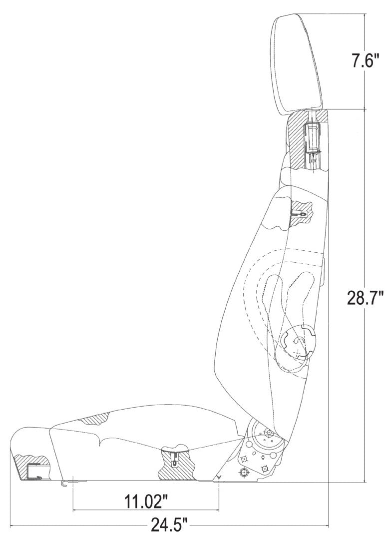 Tractor Industrial Loader Excavator Feller Buncher Seat