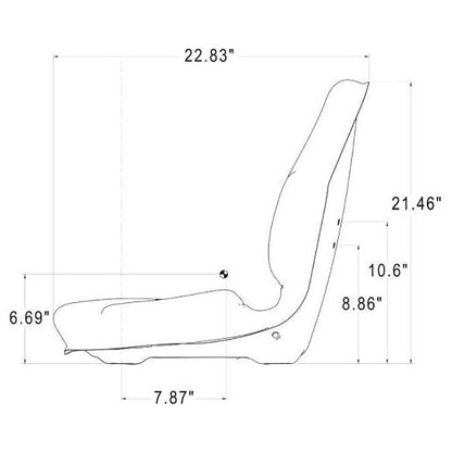 Compact Tractor Seat with Foldup Armrests