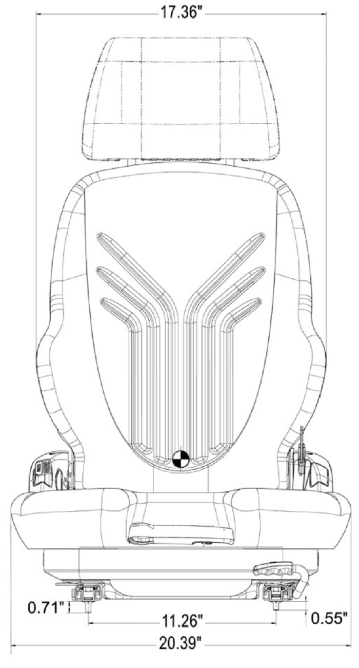 Excavator High Back Seat w/ Suspension