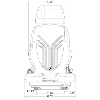 Excavator High Back Seat w/ Suspension