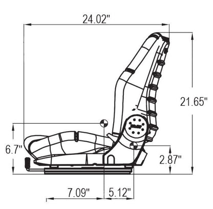 Tractor Fork Lift Lawn Mower Loader Seat w/ Slides