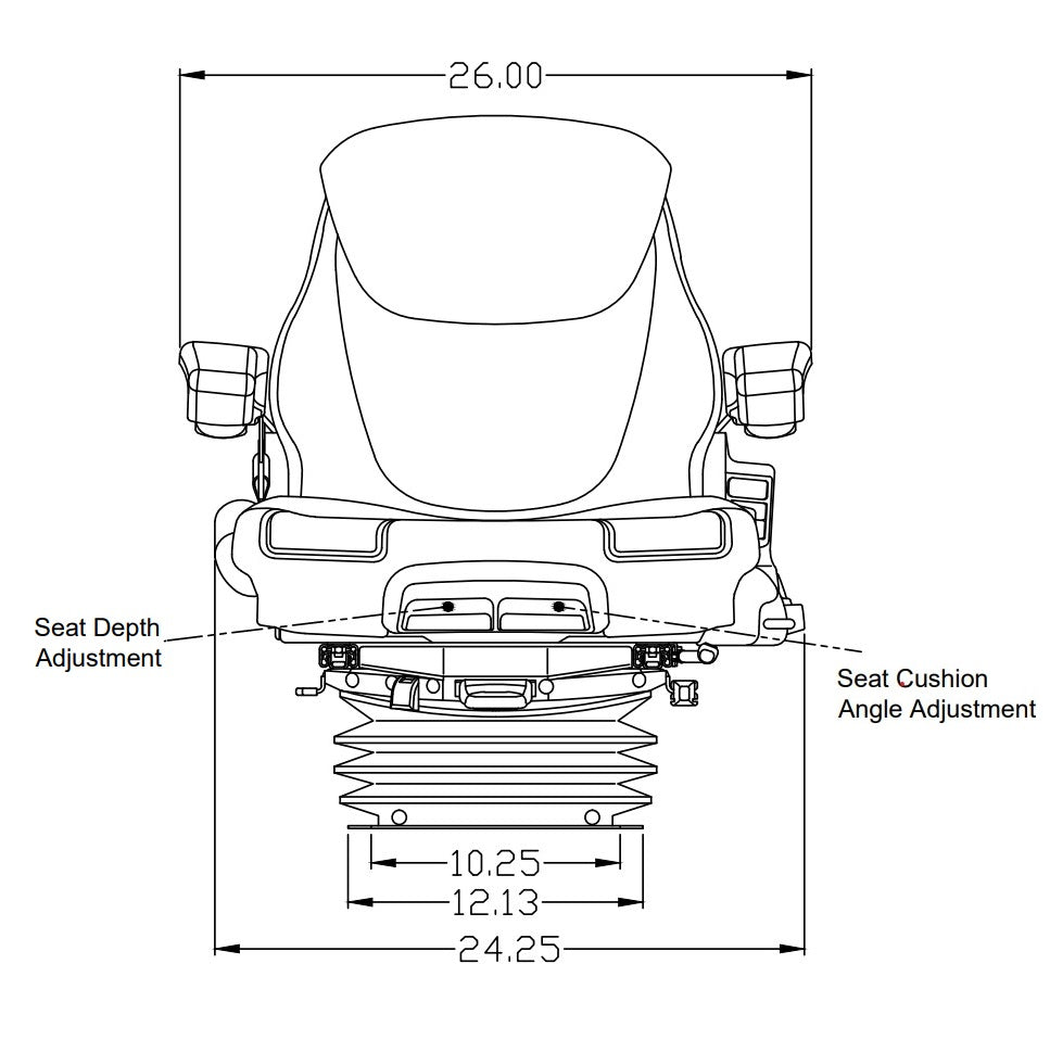 12v Air Suspension Tractor Seat w/ Swivel