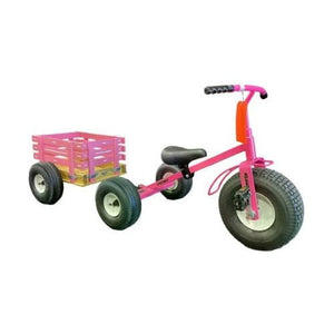 Smoking pink girl Tricycle with wagon