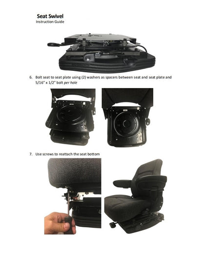Tractor Seat Swivel Assembly for Sears